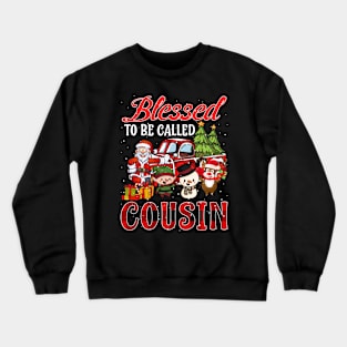 Blessed To Be Called Cousin Christmas Buffalo Plaid Truck Crewneck Sweatshirt